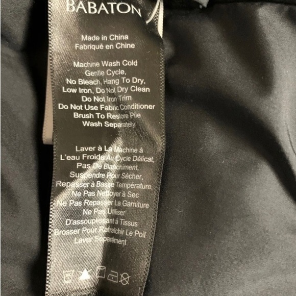 Aritzia Babaton Black Goose Down Faux Fur Hood Winter Parka Jacket - Picture 16 of 16